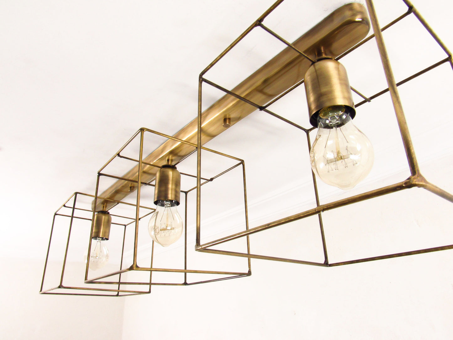 Cage Track Flush Mount – 3 Light Geometric