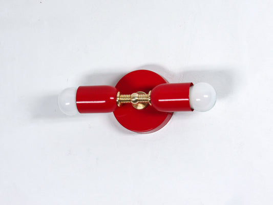Axis Modern Brass Double Light–Bathroom Flush Mount Sconce