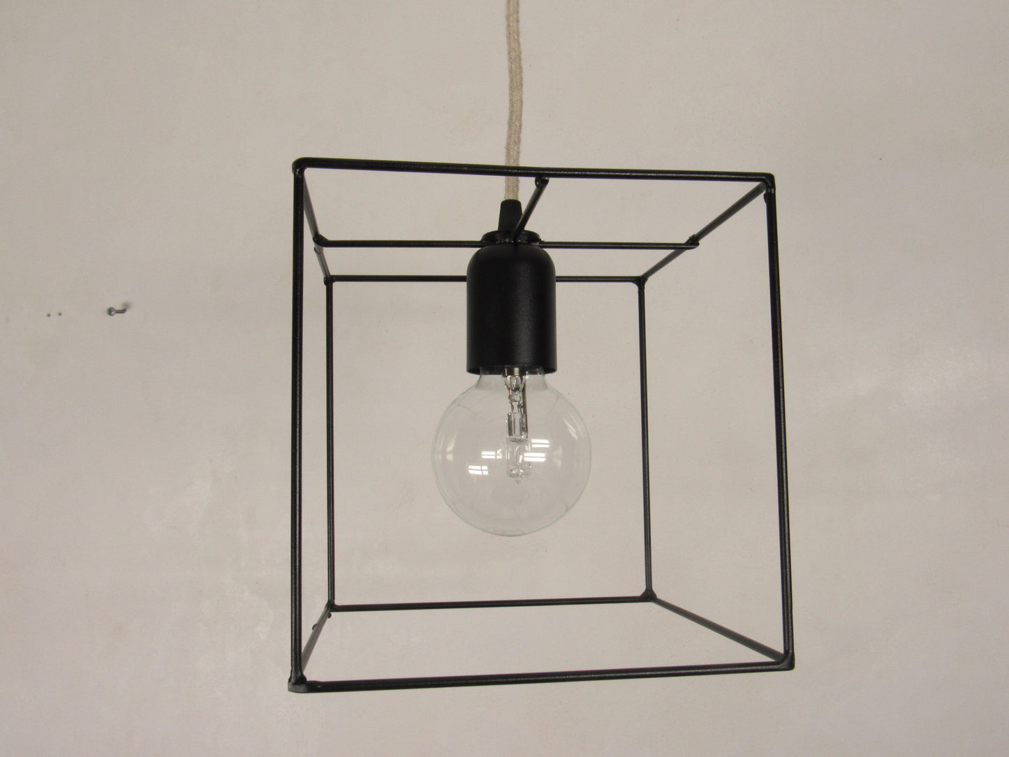 Black square pendant light