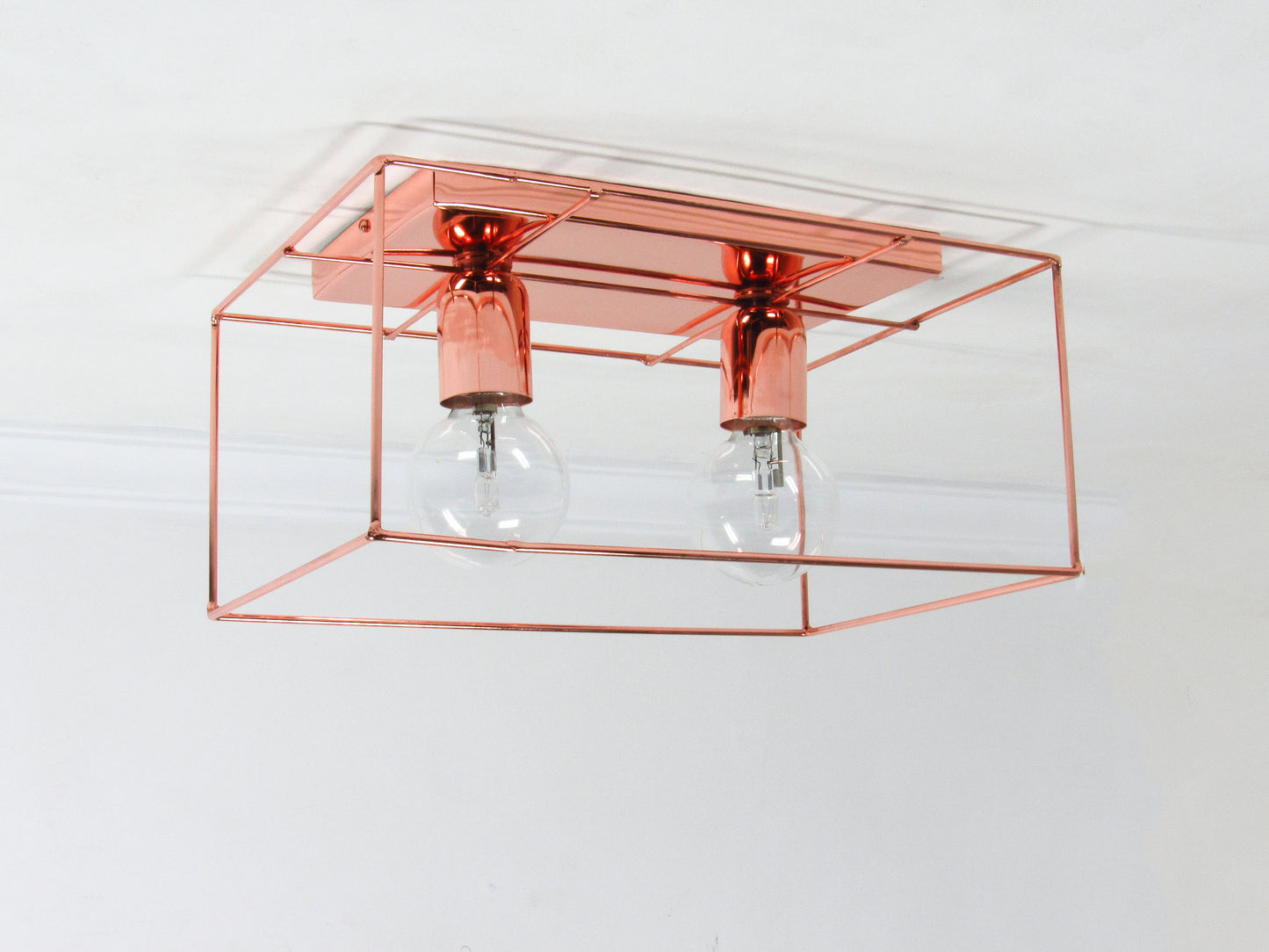 Geometric Cage Flush Mount – Modern Industrial