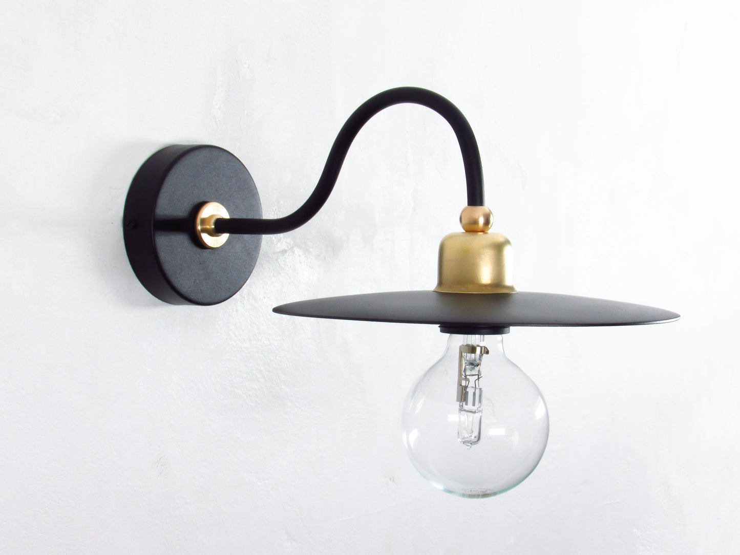 Gooseneck Wall Sconce – Disc Shade