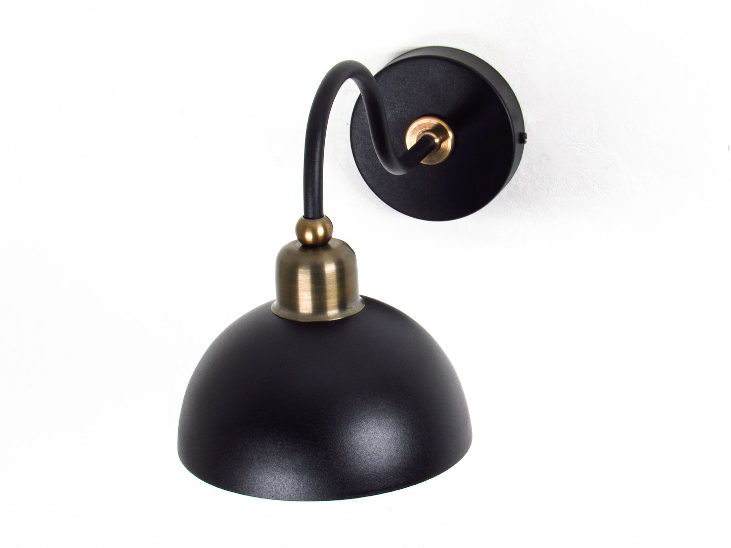 Gooseneck Brass Wall Sconce – Dome Shade