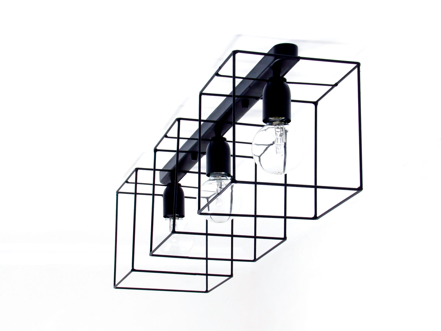 Cage Track Flush Mount – 3 Light Geometric