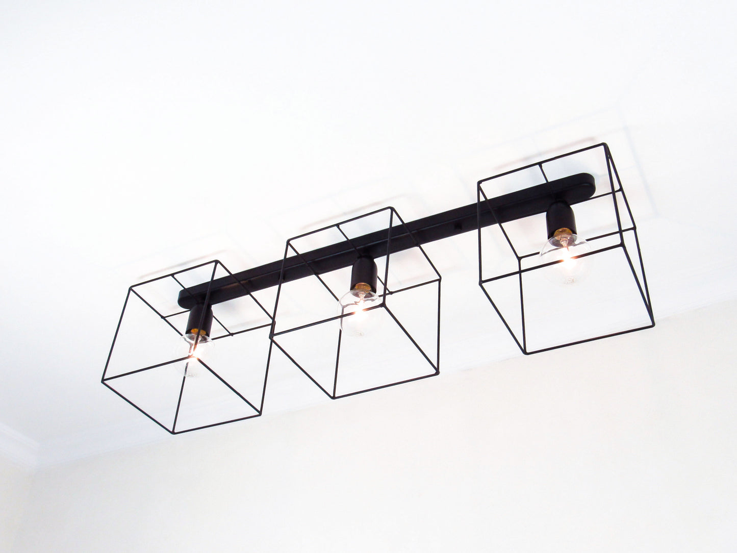 Cage Track Flush Mount – 3 Light Geometric