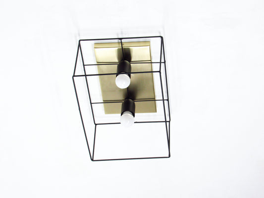 Modern Geometric Light with Golden Plate - BLACK VERSION - ON THE CEILING