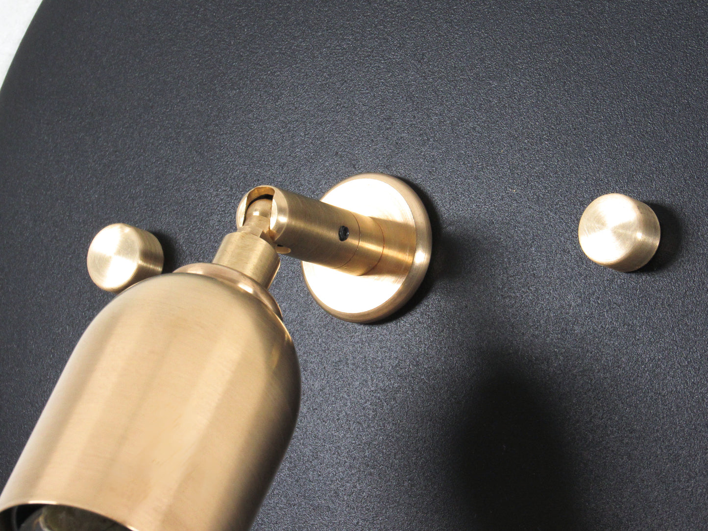 Adjustable Brass Flush Mount Disc Light - BLACK VERSION - DETAIL PHOTO
