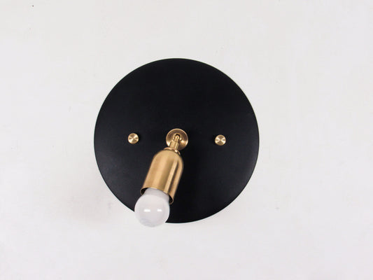 Adjustable Brass Flush Mount Disc Light - BLACK VERSION