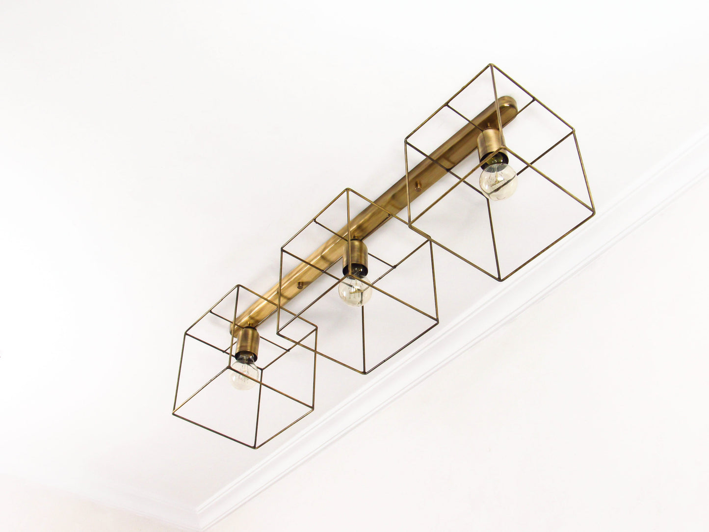 Cage Track Flush Mount – 3 Light Geometric