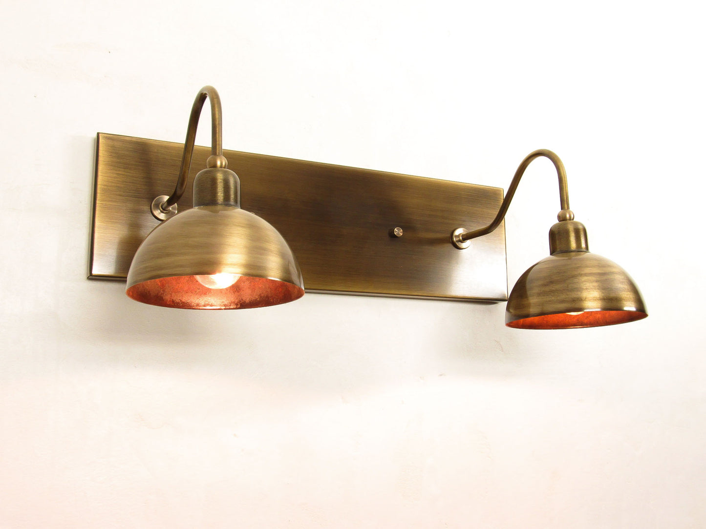 Industrial Dome Gooseneck Wall Sconce — Antique Shade Vanity Light