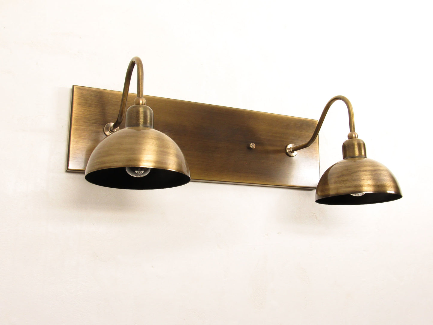 Industrial Dome Gooseneck Wall Sconce — Antique Shade Vanity Light