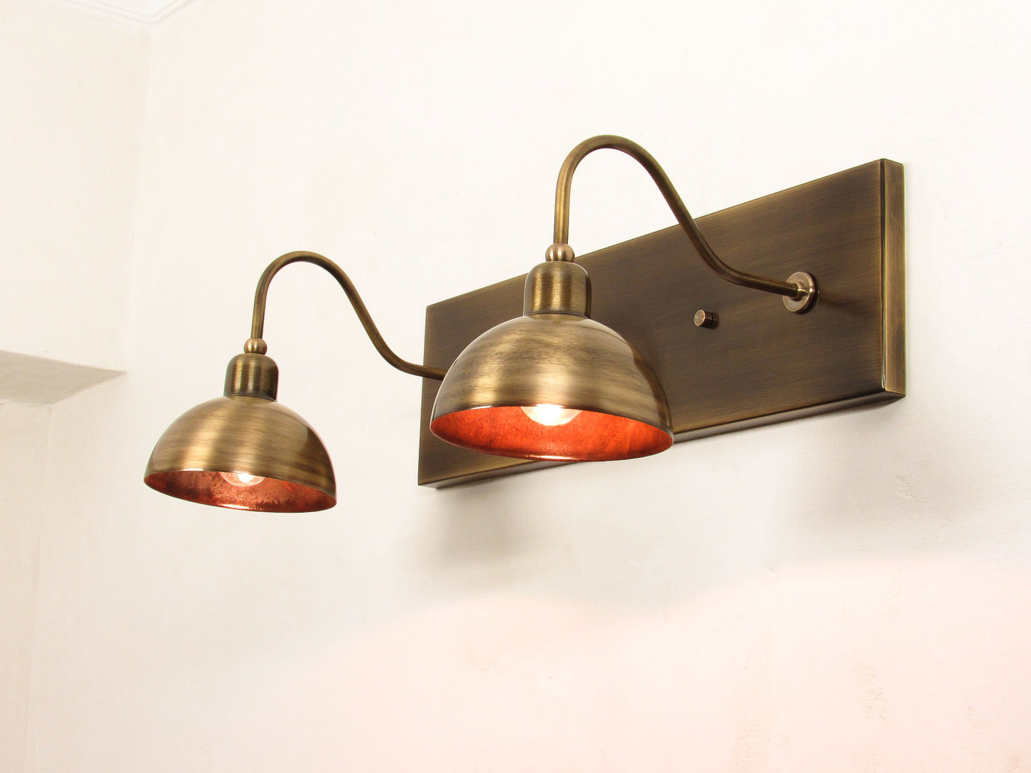 Industrial Dome Gooseneck Wall Sconce — Antique Shade Vanity Light