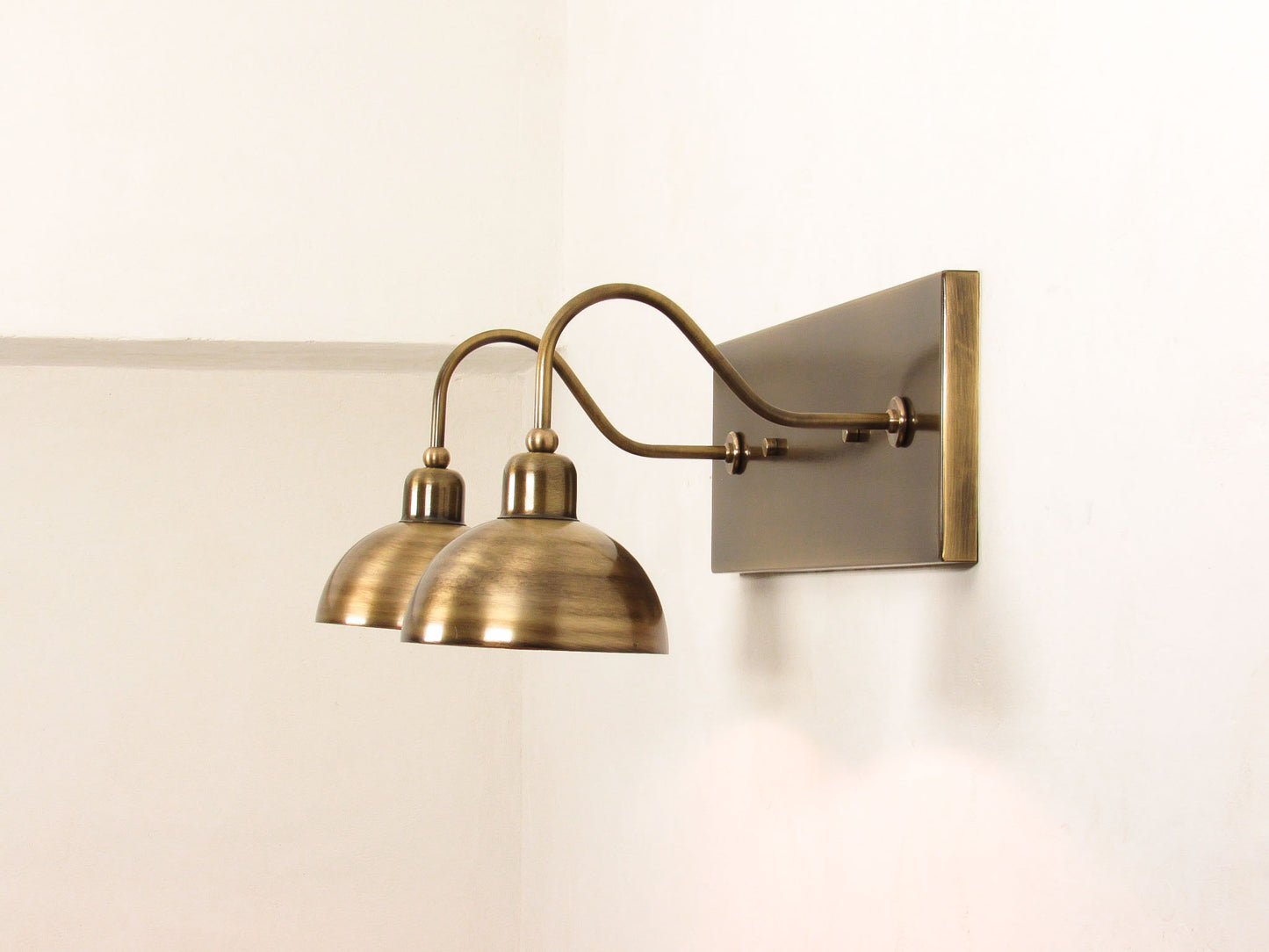 Industrial Dome Gooseneck Wall Sconce — Antique Shade Vanity Light