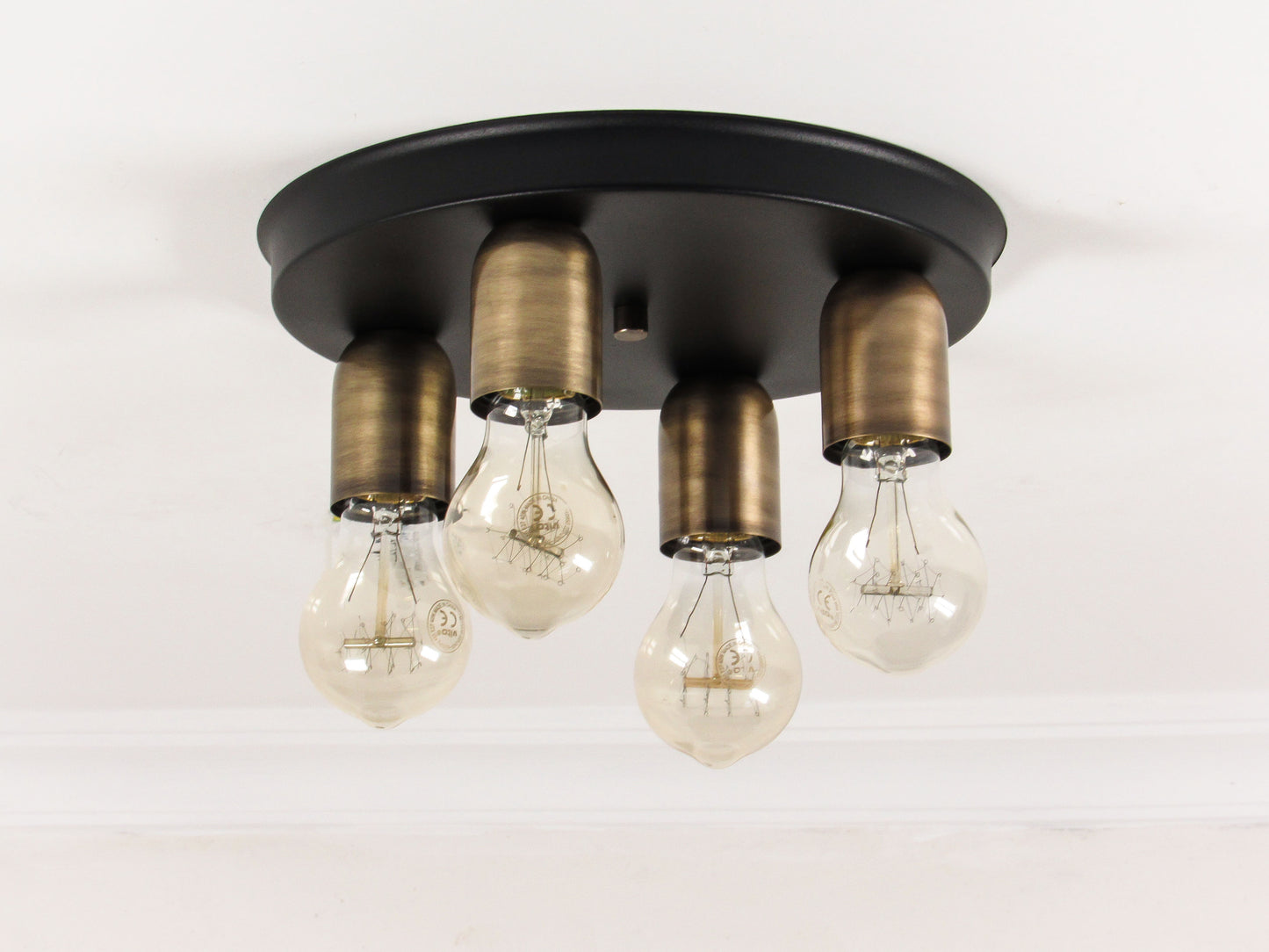 Sculptural Circular Ceiling Light — Minimal Globe Flush Mount