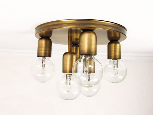 Sculptural Circular Ceiling Light — Minimal Globe Flush Mount