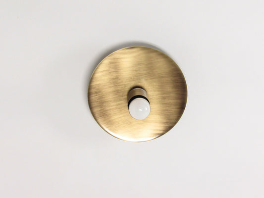 Disc Vanity Bathroom Light—Flush Mount Gold Wall Sconce