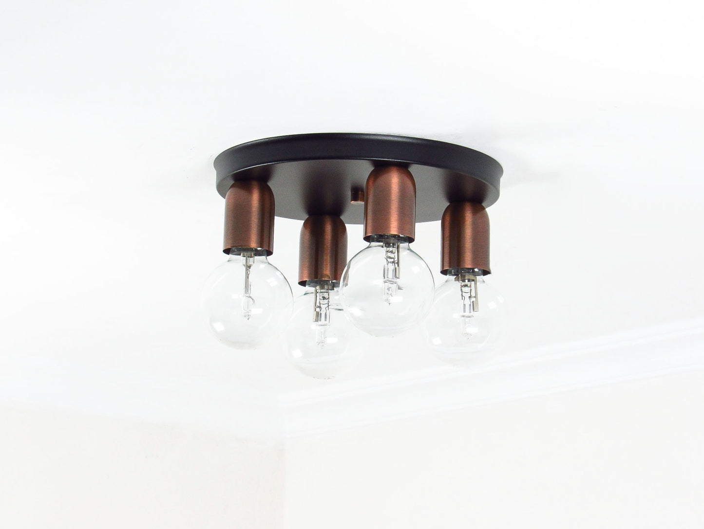 Sculptural Circular Ceiling Light — Minimal Globe Flush Mount
