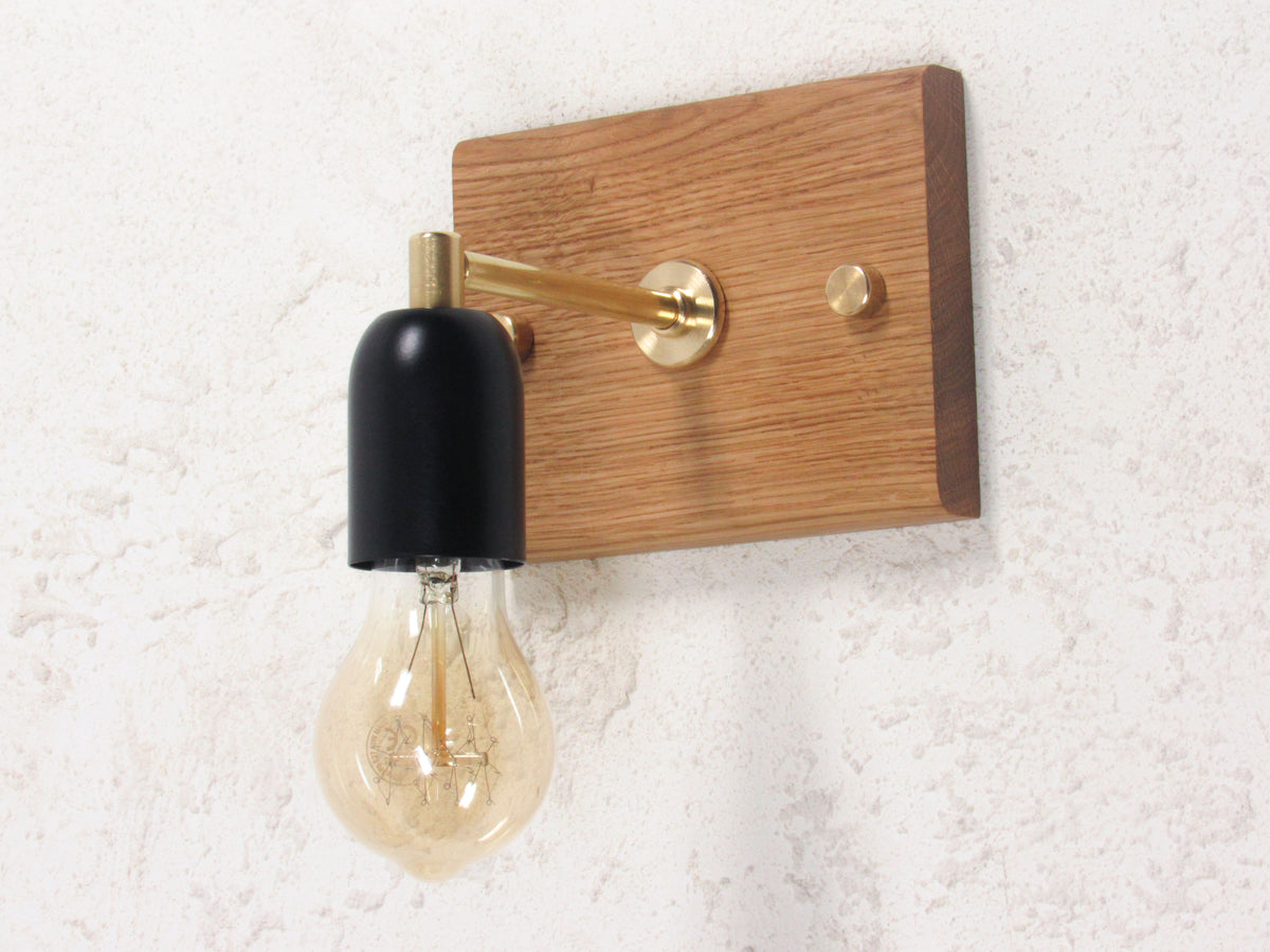 Element Oak Light—Artisan mid-century Brass Sconce