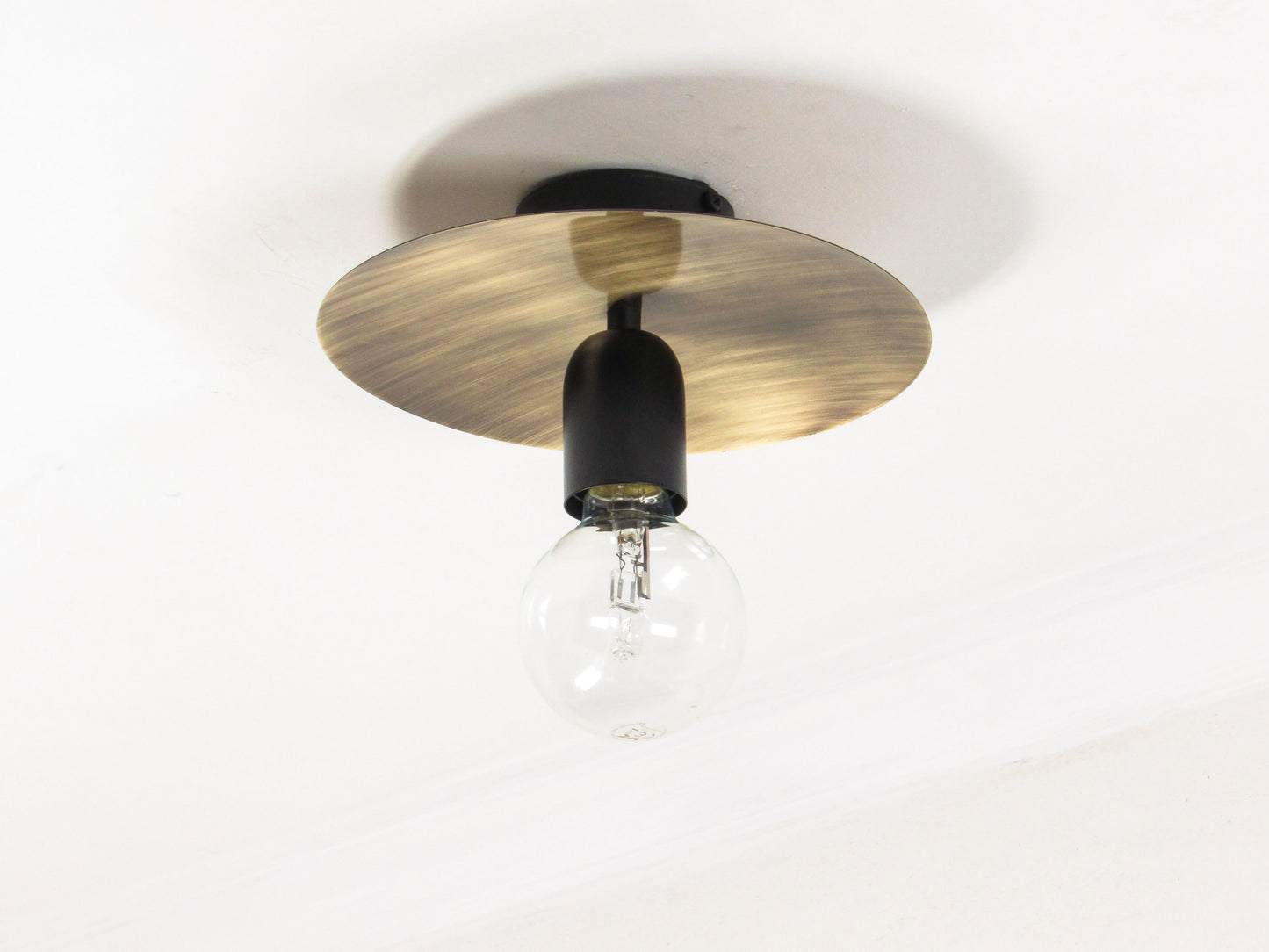 Disc Vanity Bathroom Light—Flush Mount Gold Wall Sconce