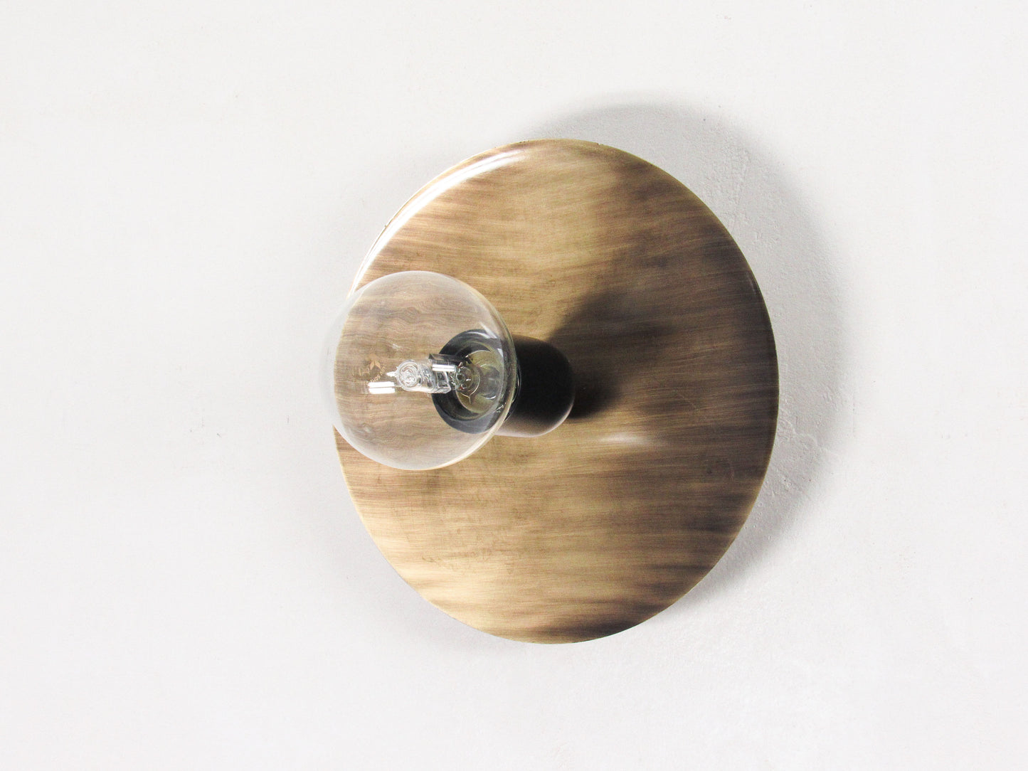 Disc Vanity Bathroom Light—Flush Mount Gold Wall Sconce