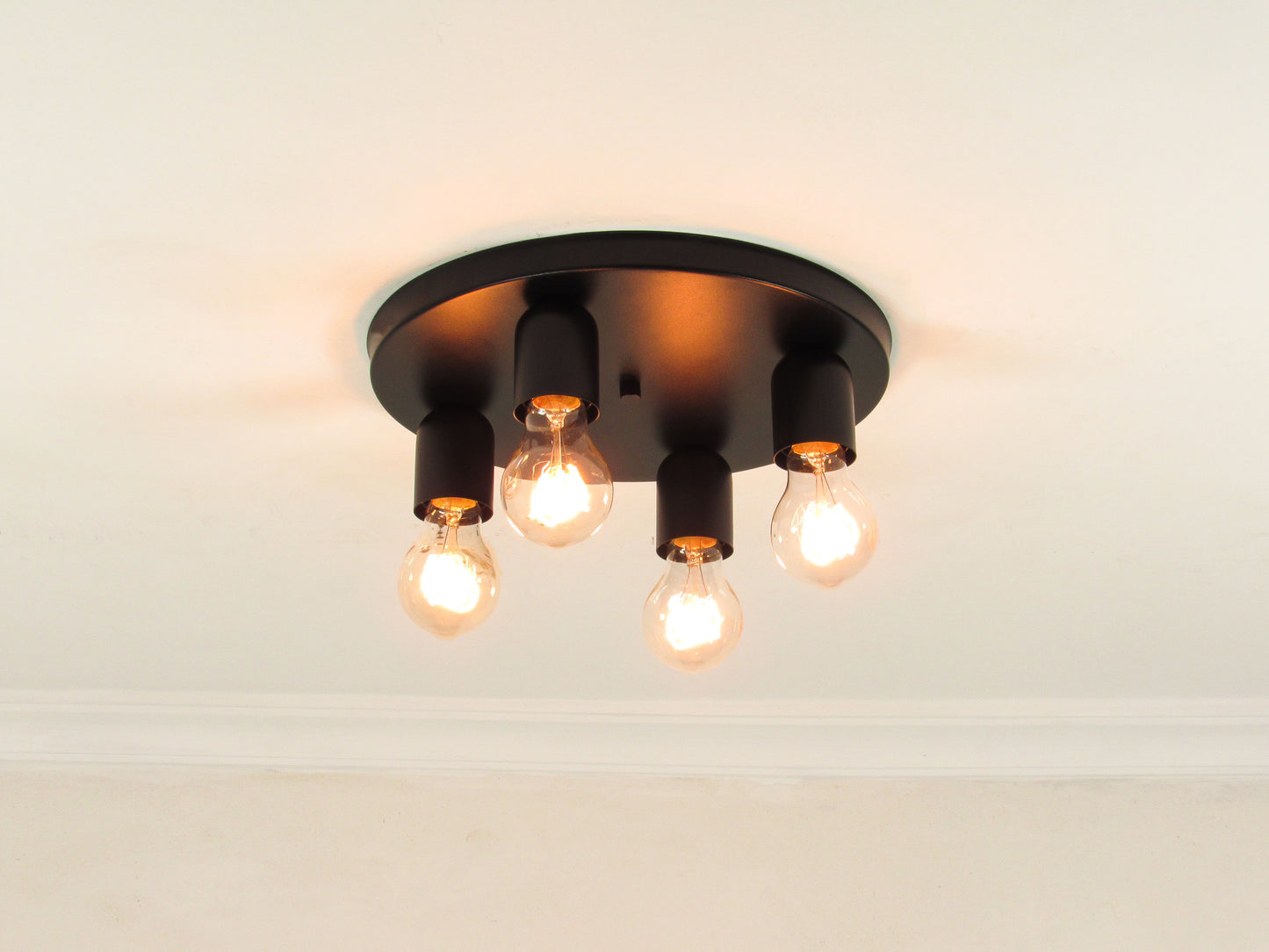 Sculptural Circular Ceiling Light — Minimal Globe Flush Mount