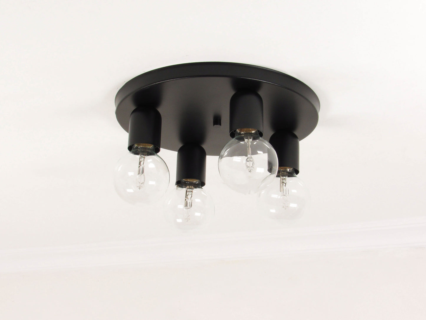 Sculptural Circular Ceiling Light — Minimal Globe Flush Mount