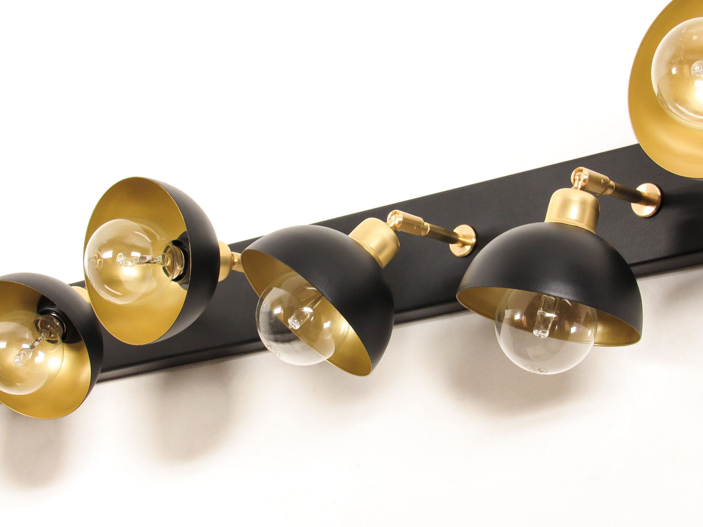 Atelier Vanity Light Bar–Brass Dome Wall Sconce