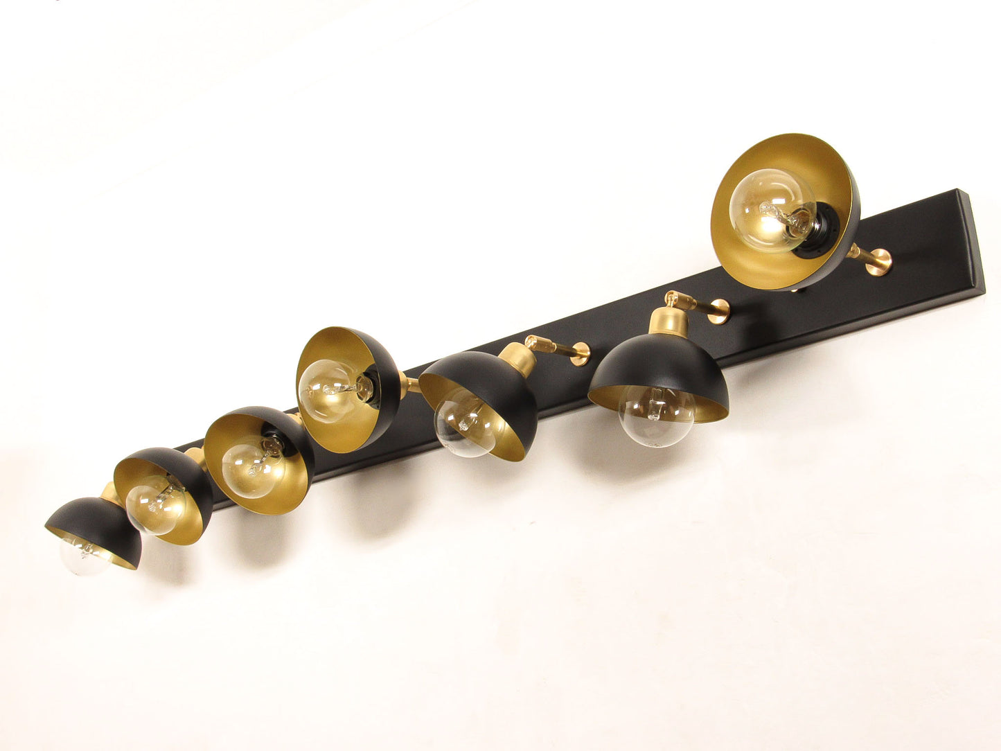 Atelier Vanity Light Bar–Brass Dome Wall Sconce
