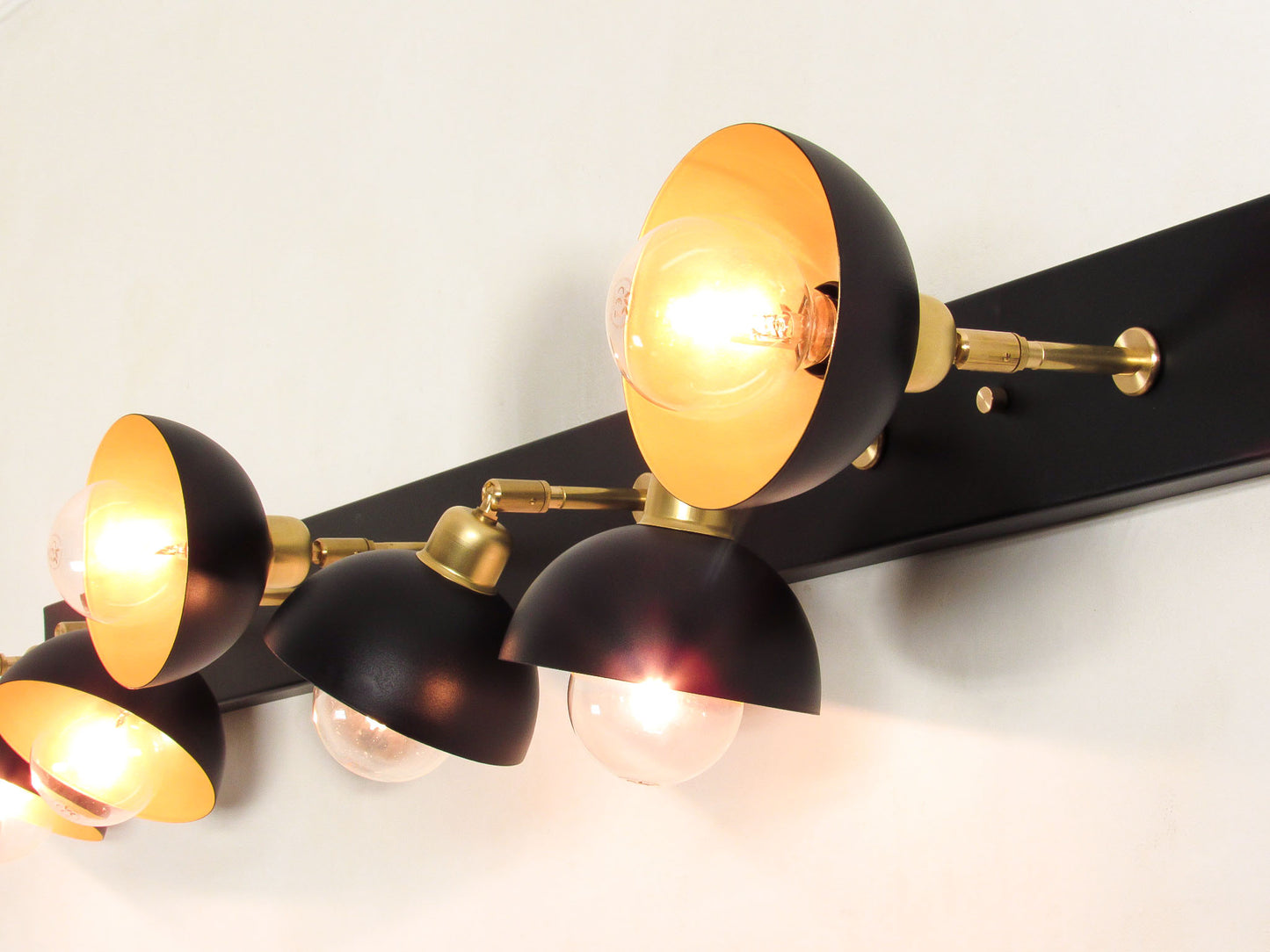 Atelier Vanity Light Bar–Brass Dome Wall Sconce