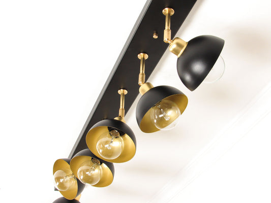 Atelier Vanity Light Bar–Brass Dome Wall Sconce