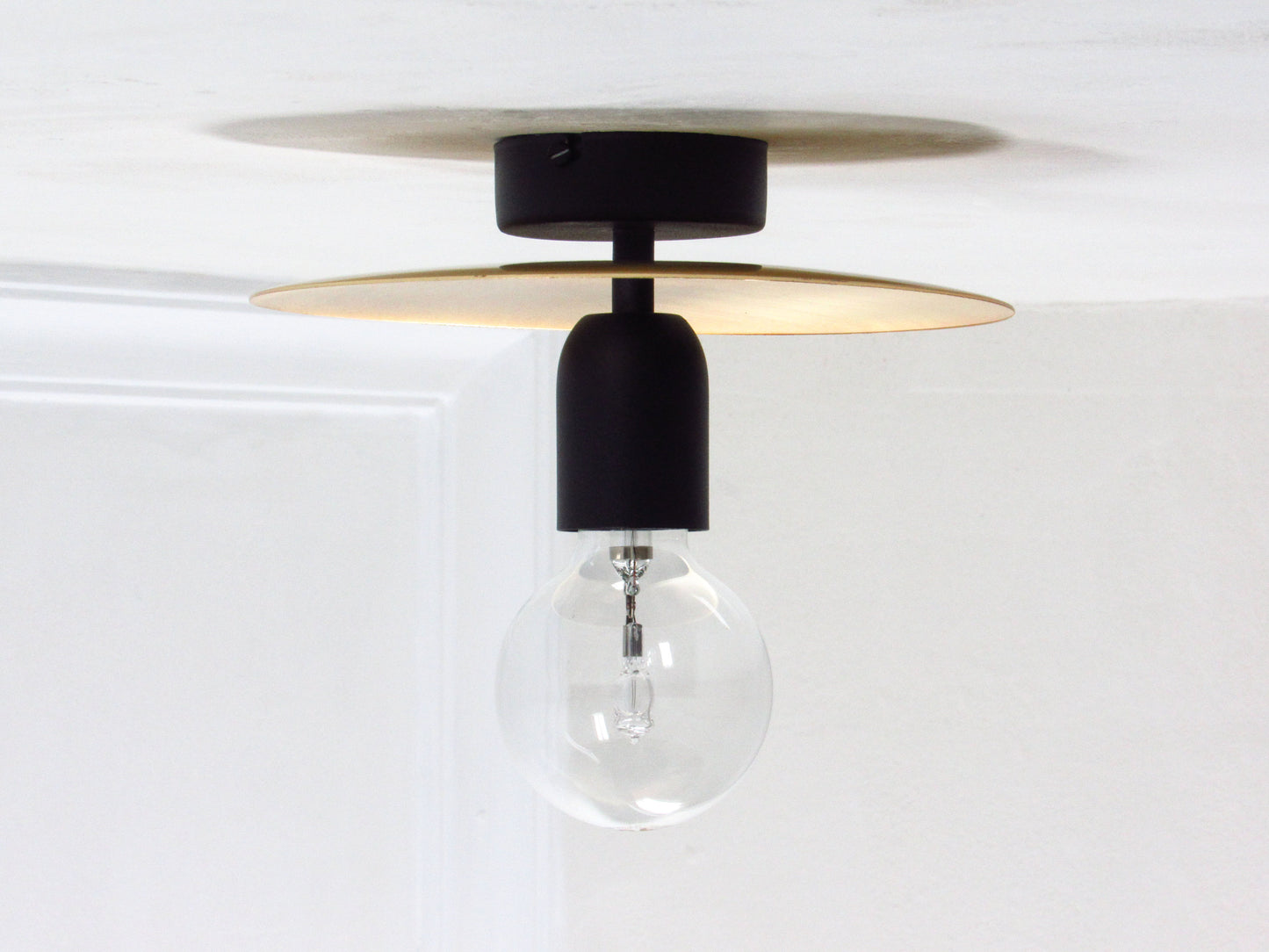 Disc Vanity Bathroom Light—Flush Mount Gold Wall Sconce