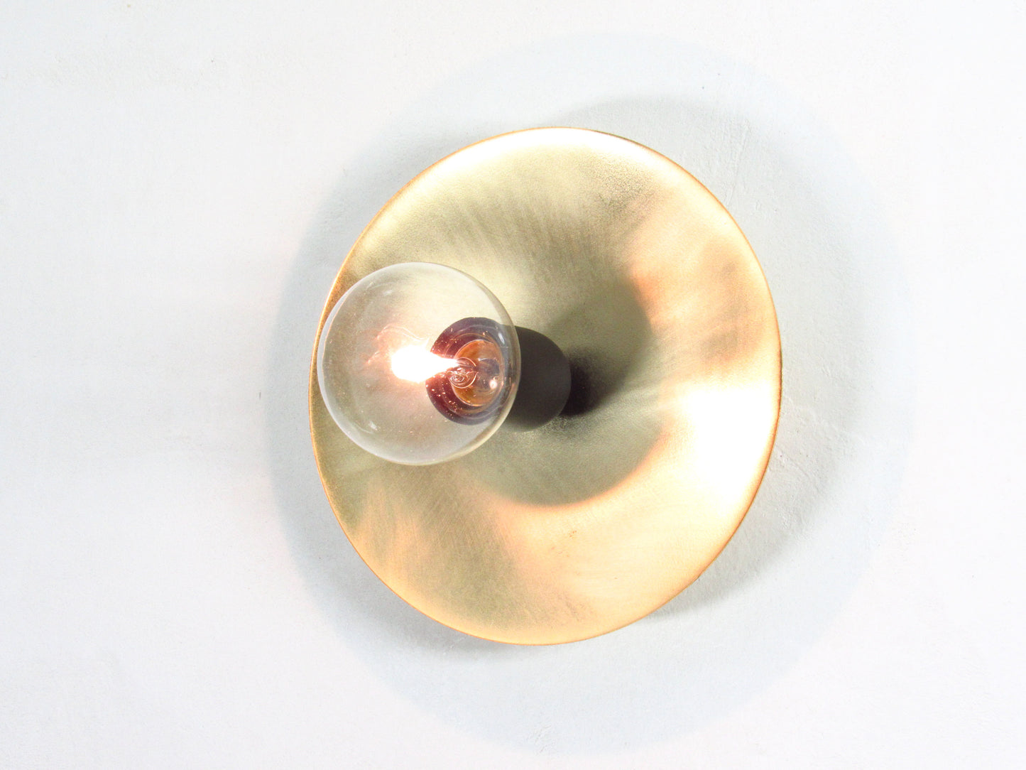 Disc Vanity Bathroom Light—Flush Mount Gold Wall Sconce