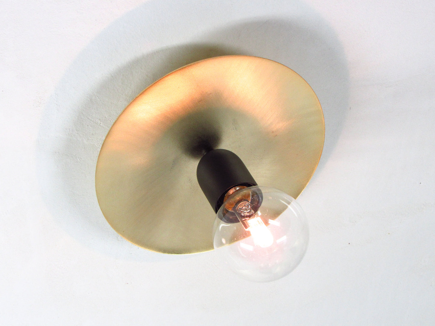 Disc Vanity Bathroom Light—Flush Mount Gold Wall Sconce