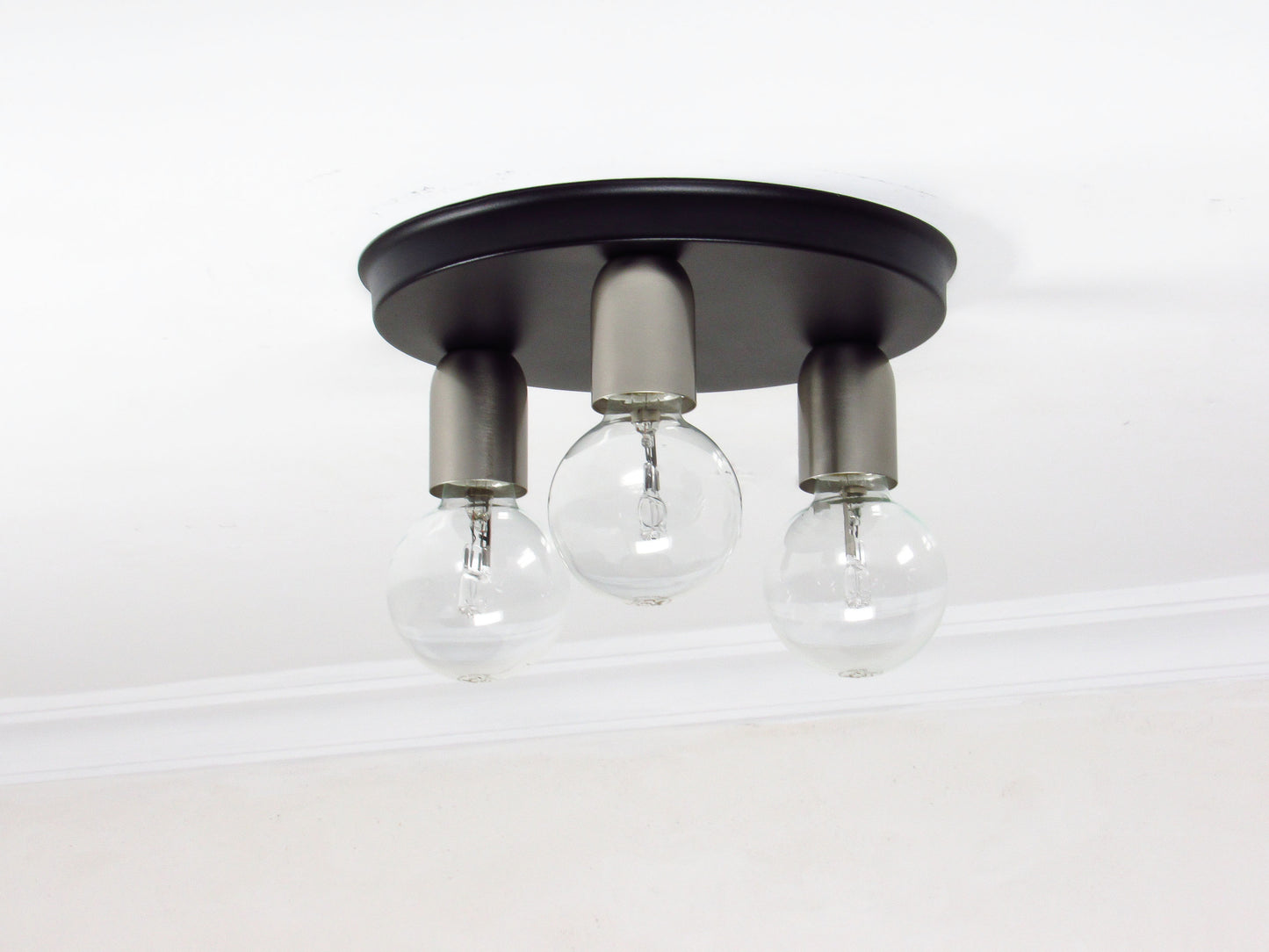 Sculptural Circular Ceiling Light — Minimal Globe Flush Mount