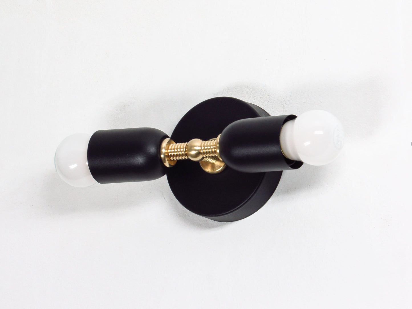 Axis Modern Brass Double Light–Bathroom Flush Mount Sconce
