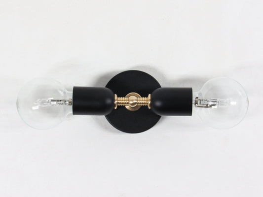 Axis Modern Brass Double Light–Bathroom Flush Mount Sconce