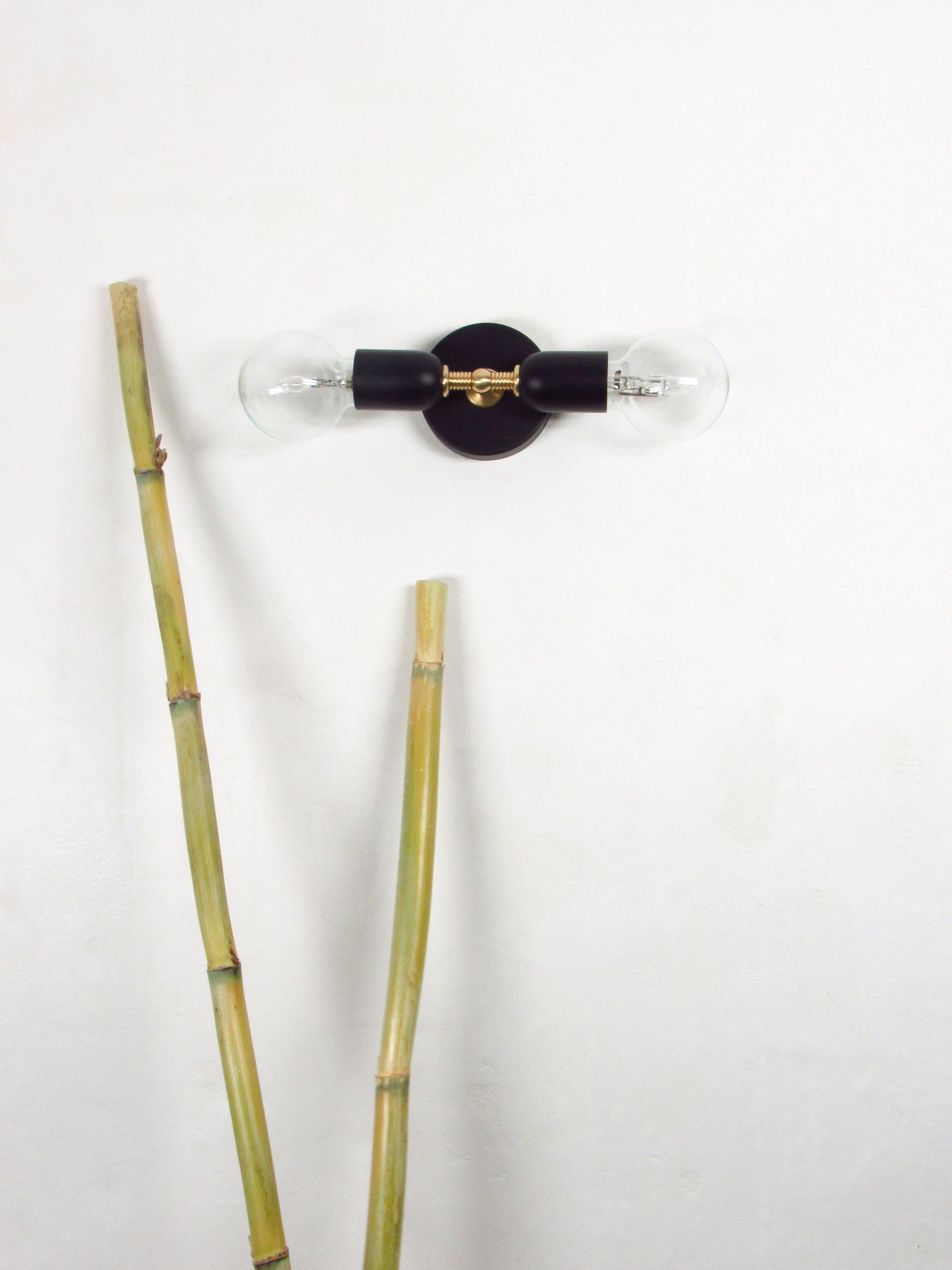 Axis Modern Brass Double Light–Bathroom Flush Mount Sconce