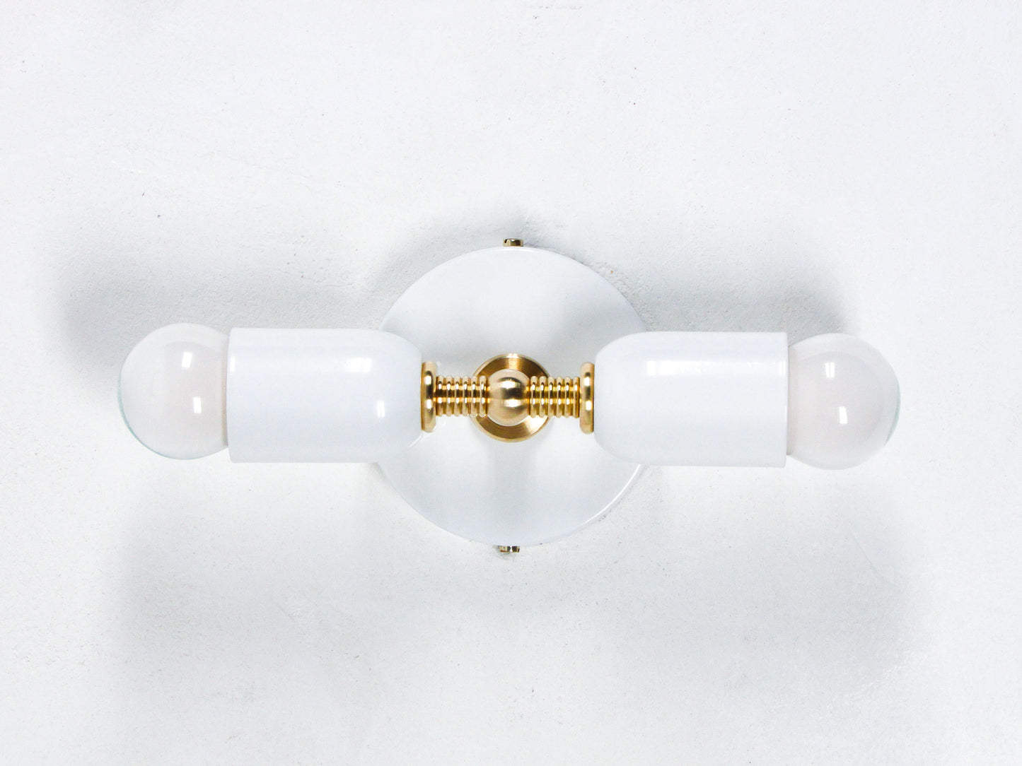 Axis Modern Brass Double Light–Bathroom Flush Mount Sconce