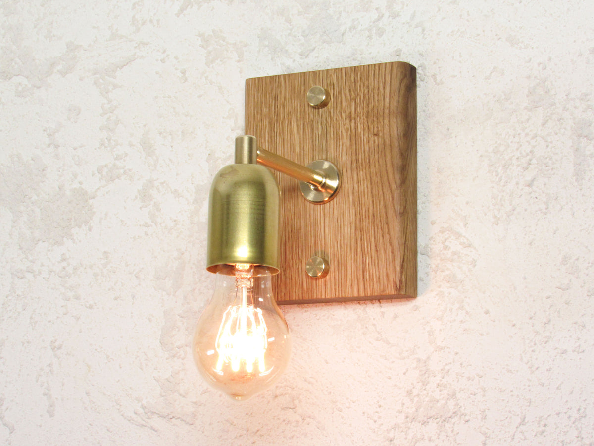Element Oak Light—Artisan mid-century Brass Sconce