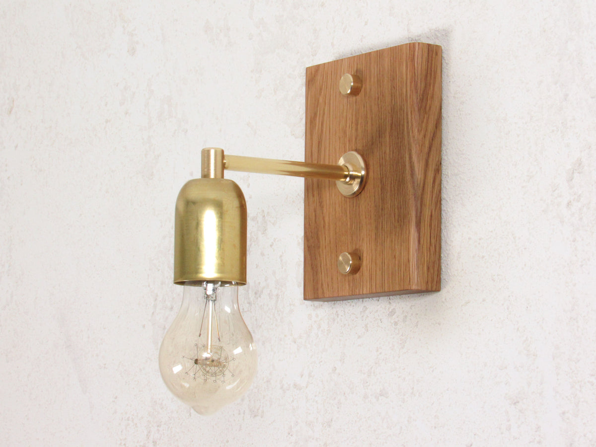 Element Oak Light—Artisan mid-century Brass Sconce