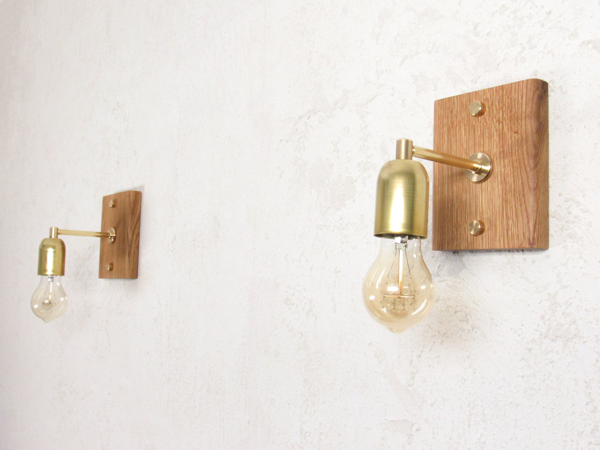 Element Oak Light—Artisan mid-century Brass Sconce