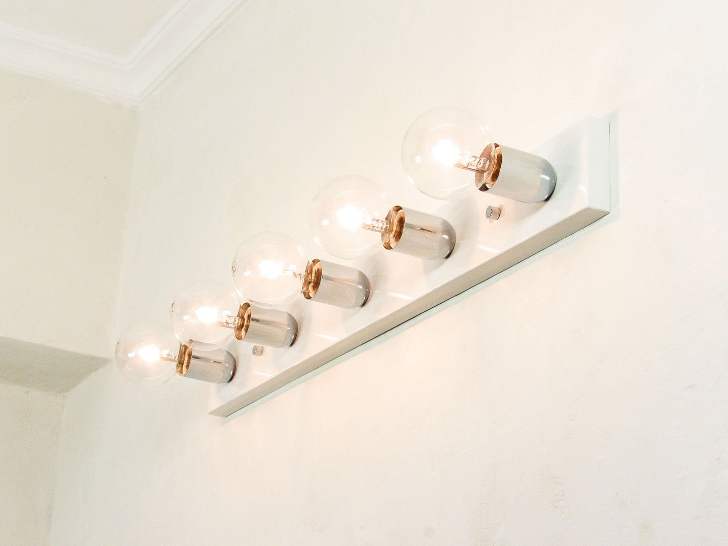 Linear Modern Globe Vanity Bar—Flush Wall & Ceiling Light