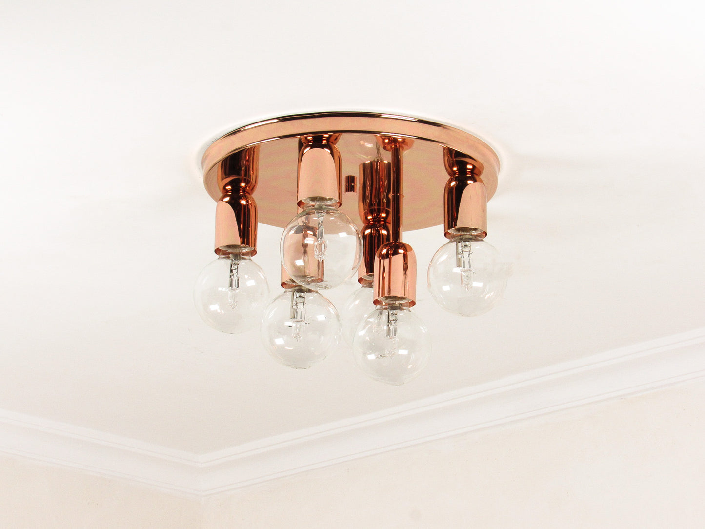 Sculptural Circular Ceiling Light — Minimal Globe Flush Mount