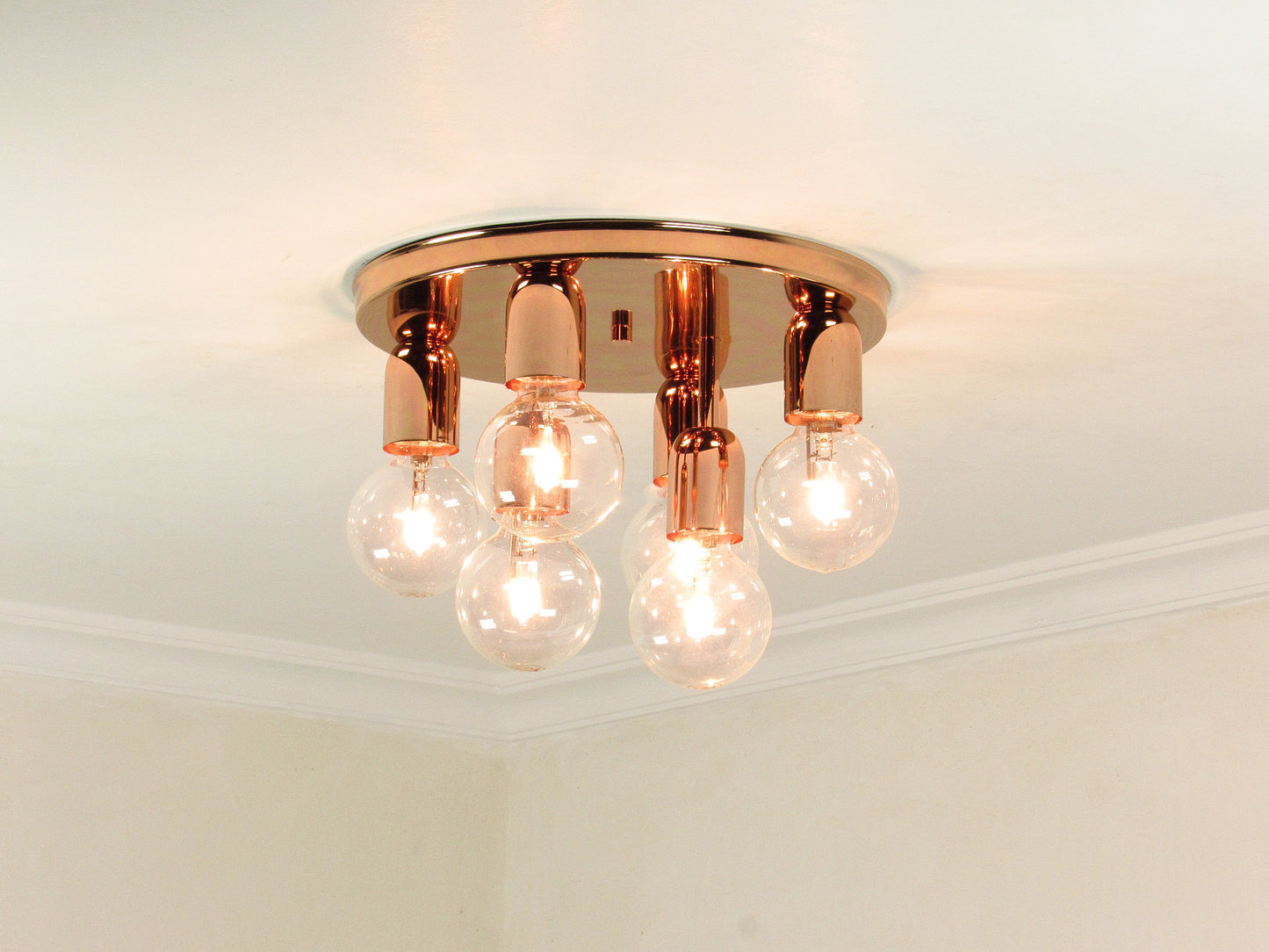 Sculptural Circular Ceiling Light — Minimal Globe Flush Mount