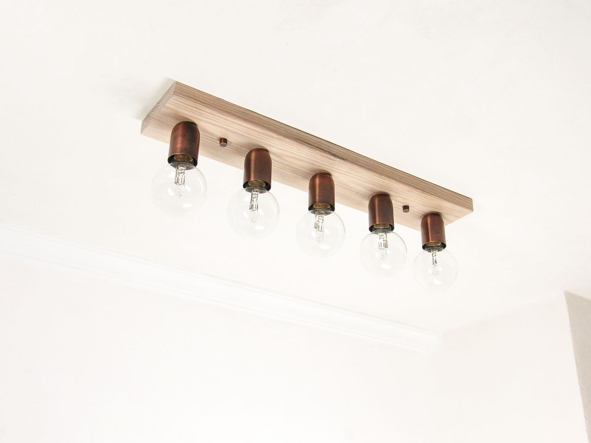 Hardwood Vanity Light Bar — Versatile Minimal Sconce, Medium