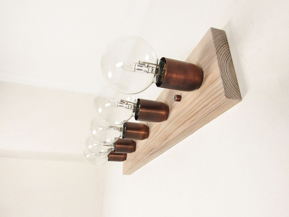 Hardwood Vanity Light Bar — Versatile Minimal Sconce, Medium