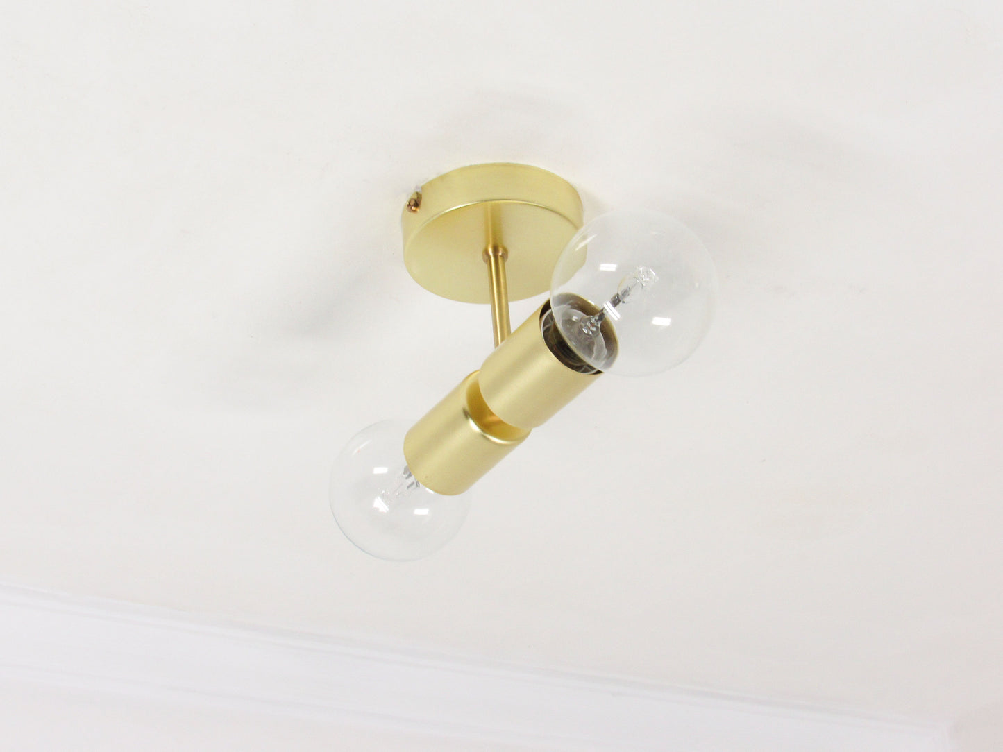 Axis Double Wall Light— Minimal semi Flush Bathroom Fixture