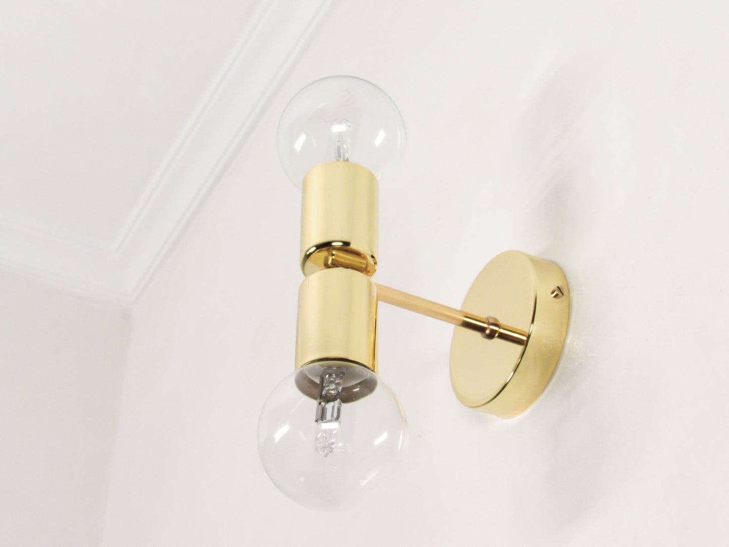Axis Double Wall Light— Minimal semi Flush Bathroom Fixture