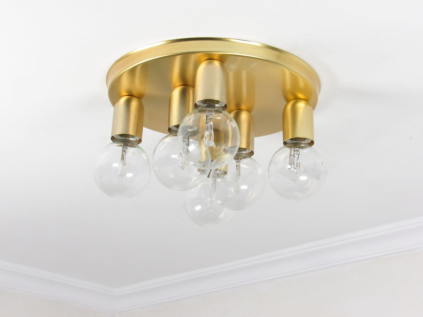Sculptural Circular Ceiling Light — Minimal Globe Flush Mount