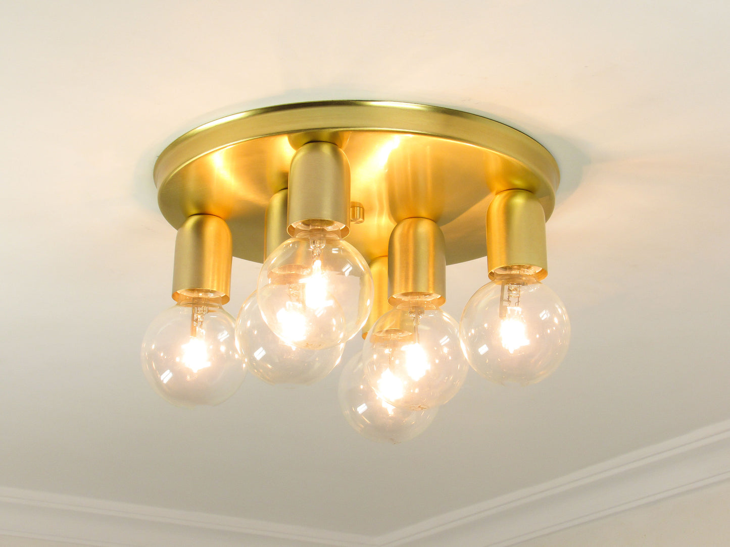 Sculptural Circular Ceiling Light — Minimal Globe Flush Mount
