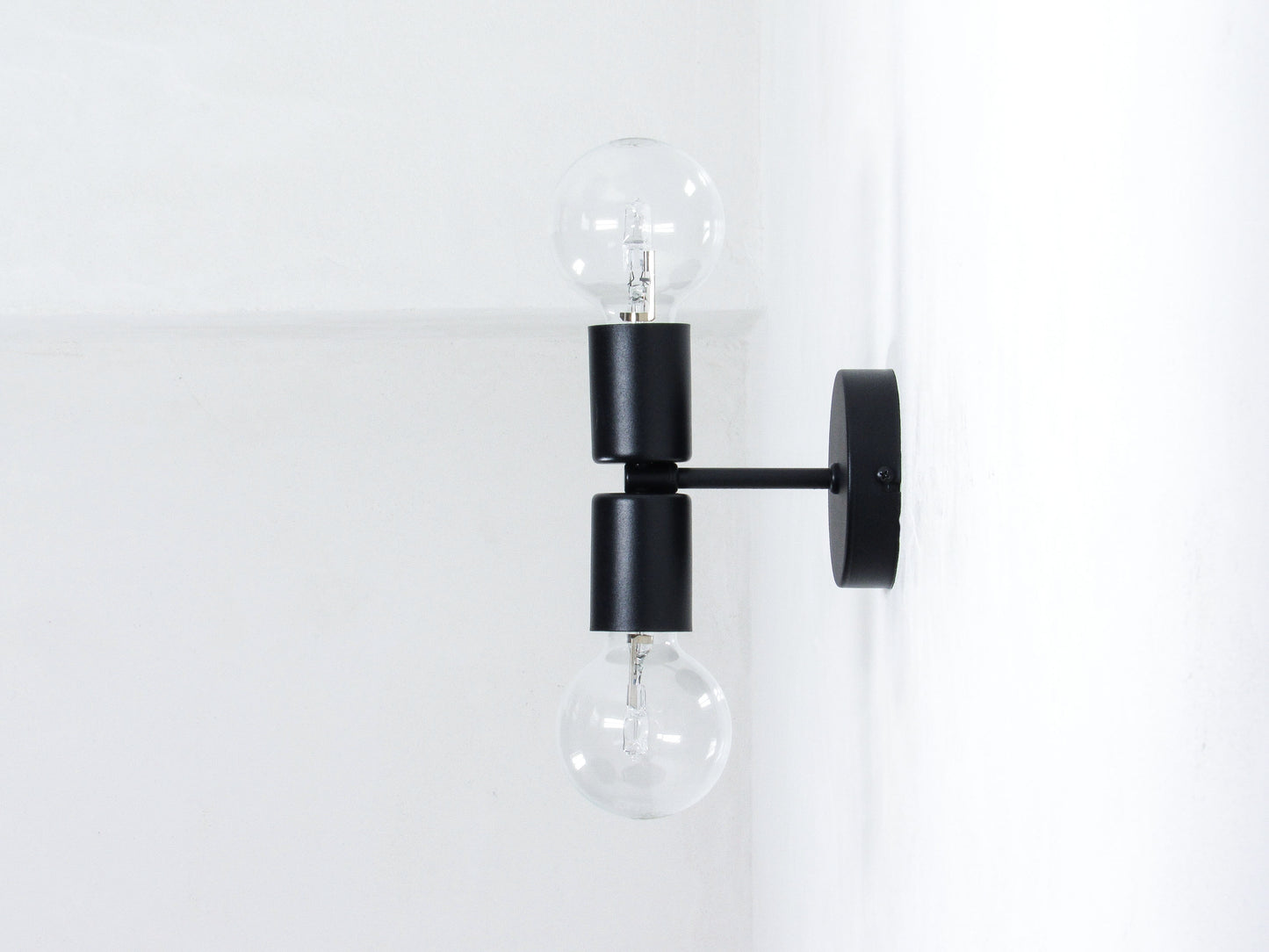 Axis Double Wall Light— Minimal semi Flush Bathroom Fixture